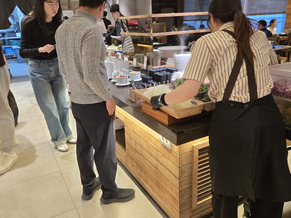 대전 탄방동 바르미 샤브샤브 신선한 채소 코너