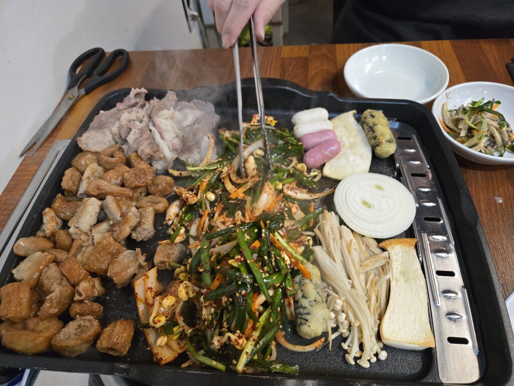 대전 막창 구워지는 모습