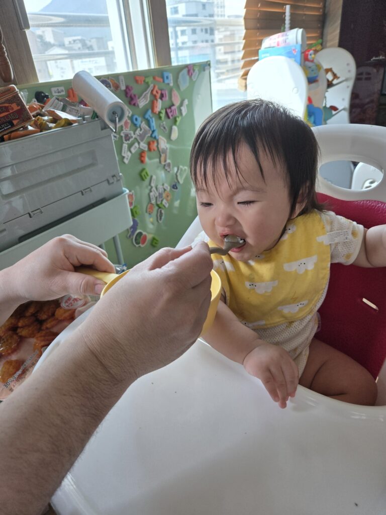 아기 이유식 먹이는 실리콘 스푼 실제 사용 장면